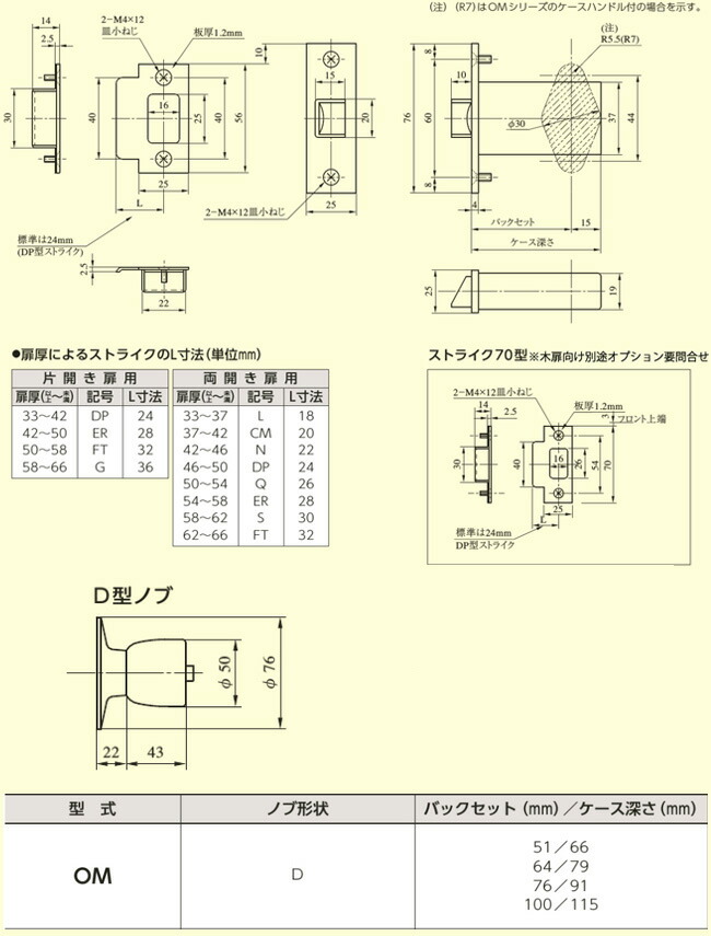 OM 外観寸法図