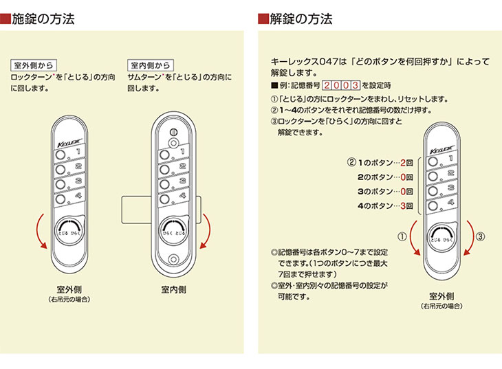 施錠方法