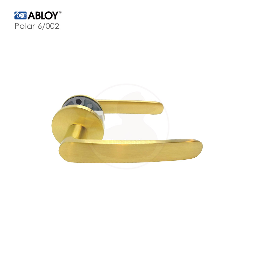 ABLOY レバーハンドル Polar 6/002 Hala ゴールドサテン色 角芯棒□型/1辺8mm 左右兼用【アッサ アブロイ POLAR6】