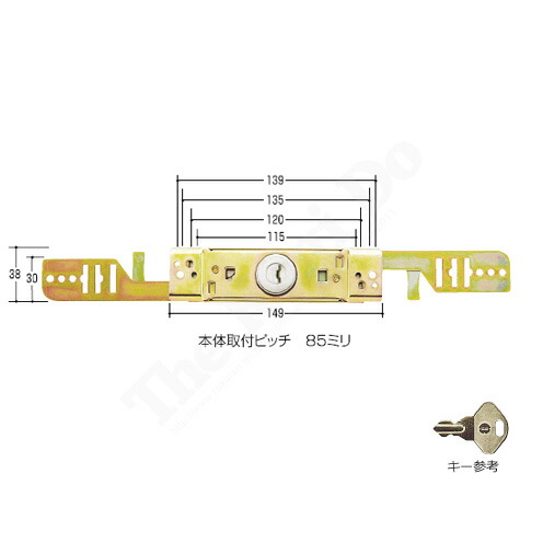 シャッター錠 KS-10 キー2本付【川上シャッター カワカミ KAWAKAMI ユニバーサルタイプ】【Kシリーズ KS10】