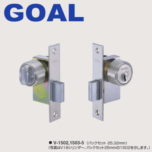 GOAL ケースロック型 本締錠 1502-5 キー3本付属　鍵 交換 取替え【バックセット25mm】【ゴール GOAL 1502 PSタイプ】【ガラス戸 狭縦框 向け】