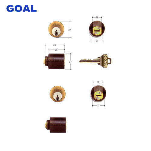 [上下鍵同番] セキスイハイム GB-69用 GOAL ピンシリンダー GCY-103D キー6本付【ASLX GGP】【2個同一キー】