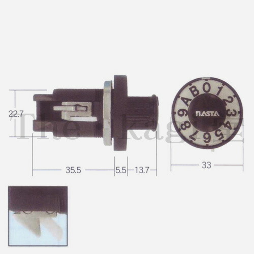 NASTA 静音 ダイヤル錠 ヨコ用 PJ-33　ポスト 鍵 交換 取替え【キョーワナスタ ナスタ 静音ダイヤル錠】【PJ-33 PJ33】
